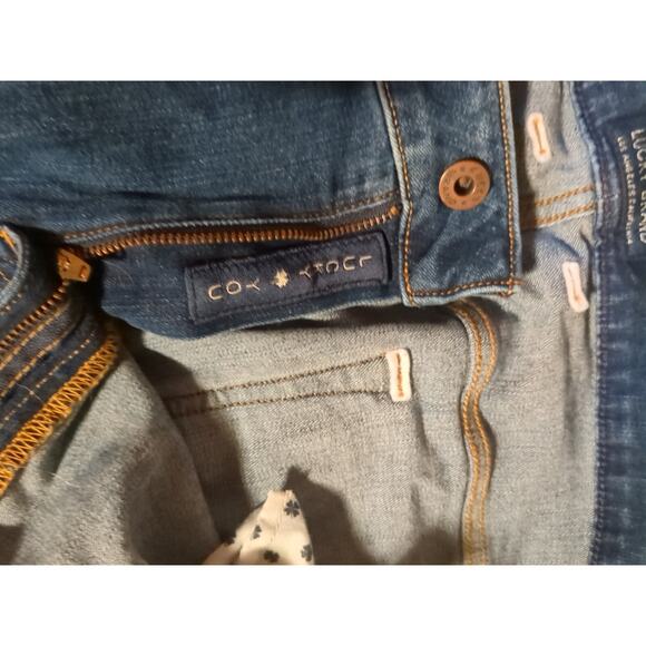 Lucky Brand Women's Plus Size 24W Emma Crop Jeans Blue Cotton Blend Zip Solid - Picture 7 of 9